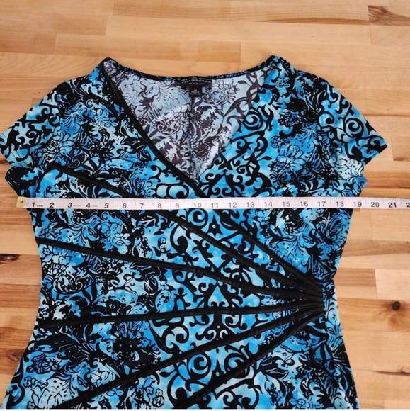 Y2K Dress Size 14 Connected Apparel Blue Black Goth Fairy Whimsical 31" waist - Picture 4 of 15